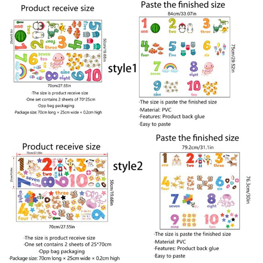 Раннее образование DIY для детской комнаты джунгли фрукты мультфильм животное настенная наклейка номер настенная наклейка