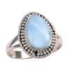 Natural Republic Larimar Gemstone 925 Solid Sterling Silver Gift Ring S.8 d3Z21
