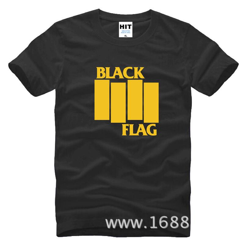 Black Flag T Shirt Men Punk Rock Band Men T-shirt Short Sleeve O-neck Cotton Camisa Masculina T