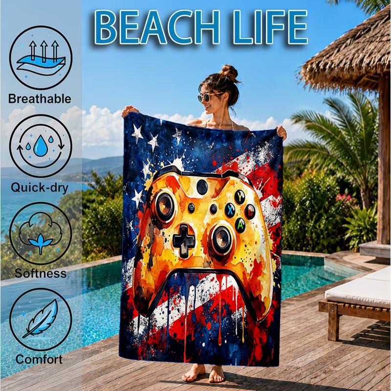 Colorful Gaming Controller Beach Towel, Microfiber Beach Towel, Perfect For Pool, Beach, Travel, Home Decor Beach Party Fan gifts