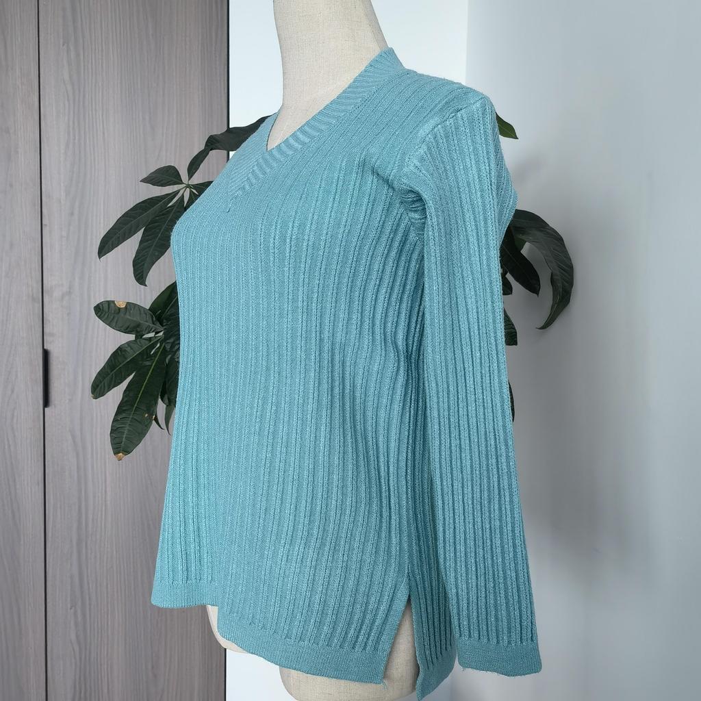 Женский базовый свитер с v-образным вырезом, теплые толстые свободные пуловеры, однотонный джемпер, повседневный топ, осень-зима