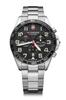 Часы FIELDFORCE CHRONO Корпус из нержавеющей стали Черный циферблат Браслет из нержавеющей стали Подарок 241855 [Victorinox] (316L) [