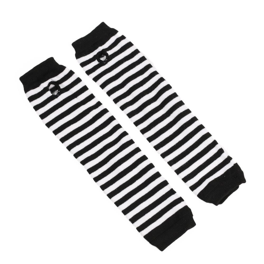 Arm Cover Fingerless Long Glove Striped Cool Stretch Gloves Women Girls Elbow Mitten Winter Season