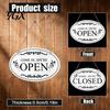 Waterproof Store Signage Wooden Open Closed Sign, Double-Sided Hanging Door Sign with Vintage Oval Shaped Welcome Plaque Frame, Storefront Business