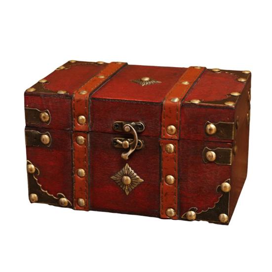 Wooden Storage Box with Lock Large Capacity Multipurpose Decorative Treasure Chest Retro Style Storage Organizer