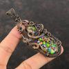 Кулон с бирюзой Кингман, обернутый медной проволокой, кулон с драгоценным камнем, ручная работа, многоцветный медный кулон с бирюзой, уникальные медные украшения для подарка