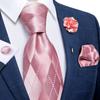 Classic 8.5cm Necktie Set for Men Striped Tie Silk Tie With Brooch Pin Hanky Cufflink Business Party