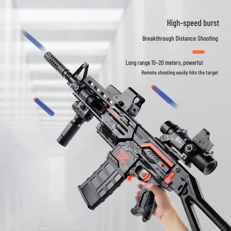 Electric M416 Auto Soft Bullet Toy Gun - Sniper Simulation for Kids Birthday Gift - AK47 Style Rifle