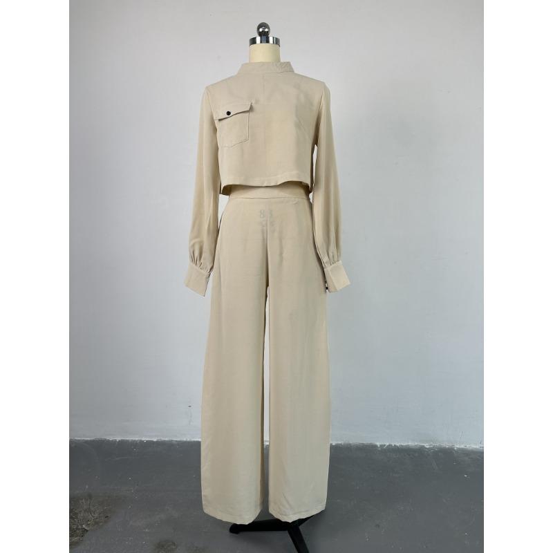 Women's Big Size Loose Half High Neck Long Sleeve Top Casual Suit