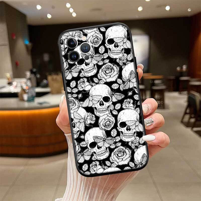 Ударопрочный чехол для телефона Скелет Жнеца Череп для iPhone 6 6s 7 8 11 12 13 14 15 16 17 16E XS Pro Max XR X SE Air