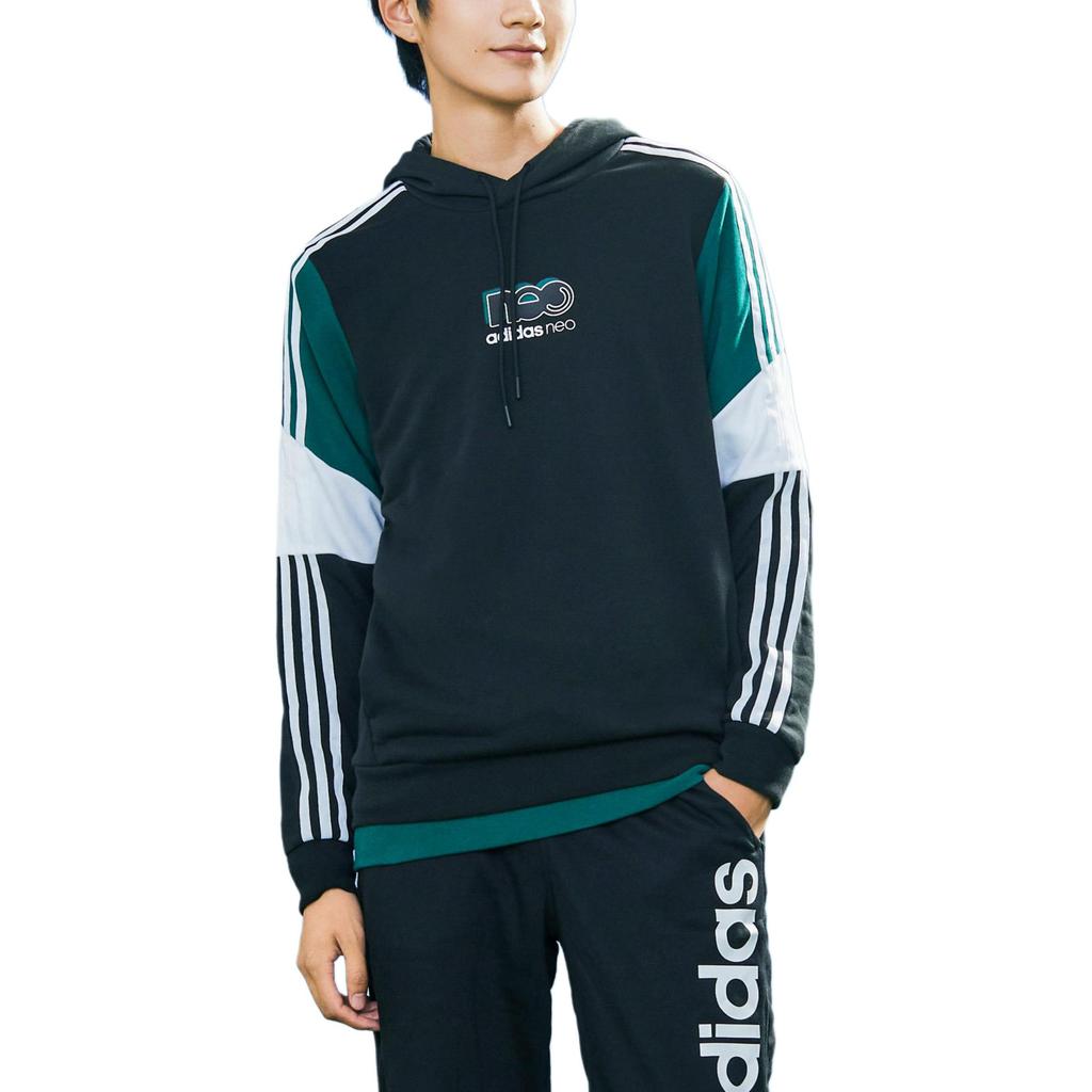 adidas Neo Brilliant Hoodie 2 с цветными блоками Мужские толстовки черного цвета GU0835