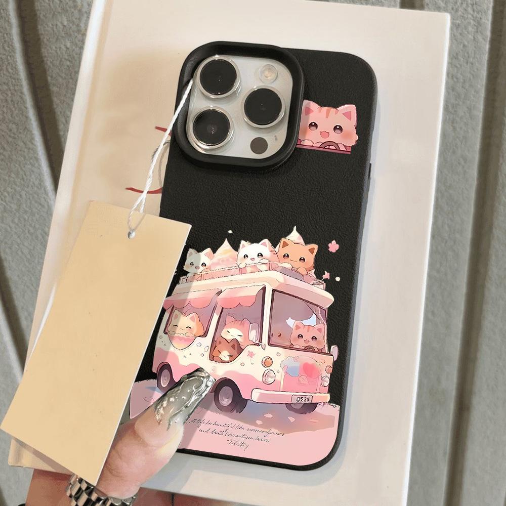 Чехол для телефона iPhone 11 13 XR XS Max, чехол для iPhone 12 14 15 16 Pro Max 12 Pro 15 Plus, кожаный, окрашенный, водонепроницаемый, устойчивый к падениям и износу, мультяшный