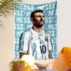"Soccer Star Portrait with Argentina Jersey" Patterned tapestry home decor, suitable for bedroom and living room, gift