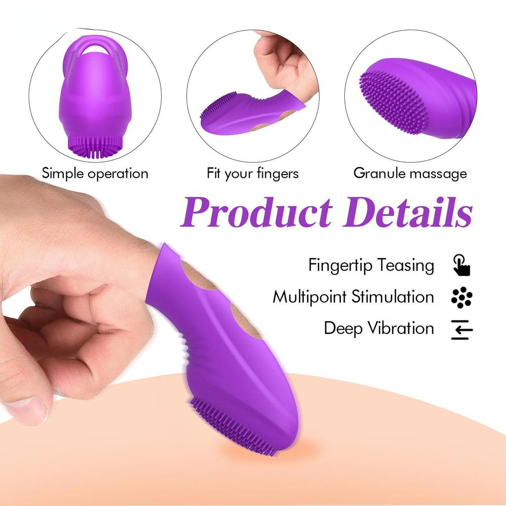 Finger Sleeve Vibrator Sex Toy G-spot Massage Clit Vibrating Buckle for Couple Vibrator Female Masturbation AV Stick Adult Goods