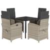 VidaXL Ensemble à Manger de Jardin avec Coussins 5 pcs, Chaises et Table de Patio, Meubles de Terrasse, Moderne, Gris Clair 3212606