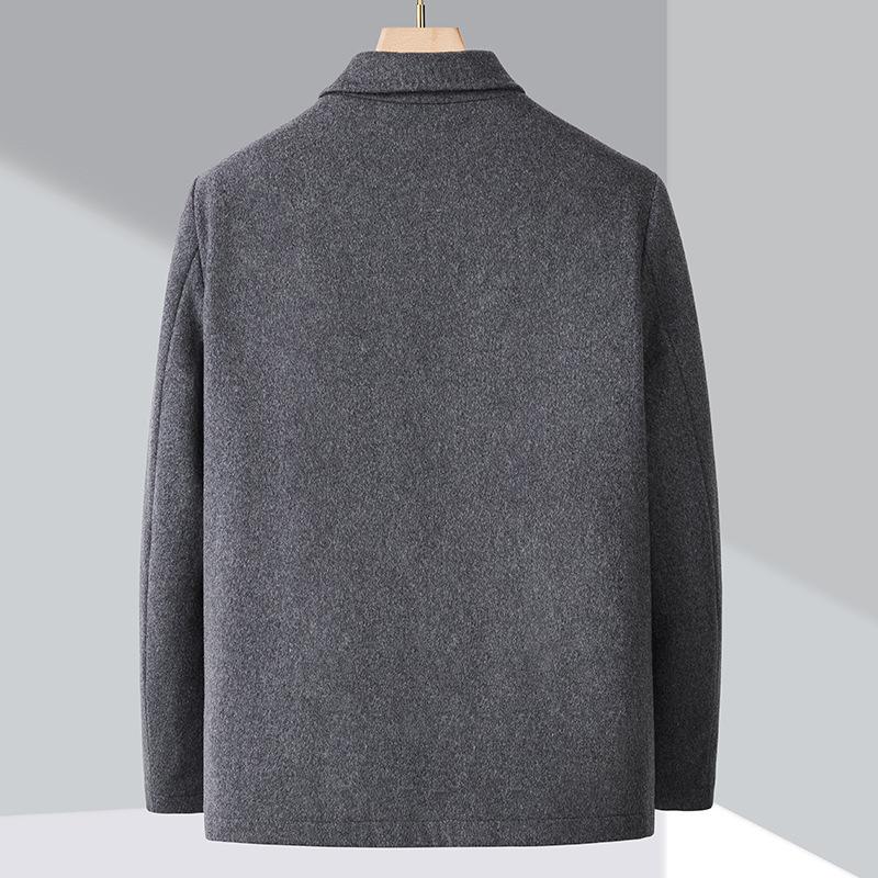 Autumn and Winter Men's Winter Thick Wool Jacket Lapel Liner Removable Down Liner Thickened Cashmere Jacket