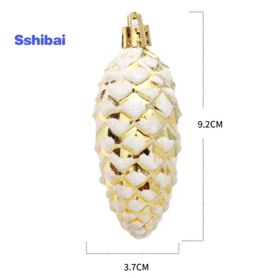 5 шт./кор., рождественские висячие сосновая шишка, блестящие многоразовые небьющиеся украшения для рождественской елки, пластиковые сосновые шишки, украшение для вечеринок