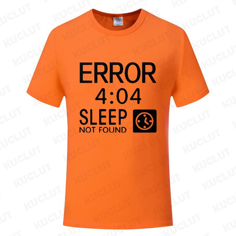 Artistic Computer 404 Error Not Found T Shirt Funny Birthday Gifts for Men Coder Geek Programmer T-shirt Summer Casual Tee Tops