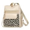 Vintage Leopard Print Backpack Women's Multi-functional Shoulder Bag Large Capacity Leopard Print Student Schoolbag