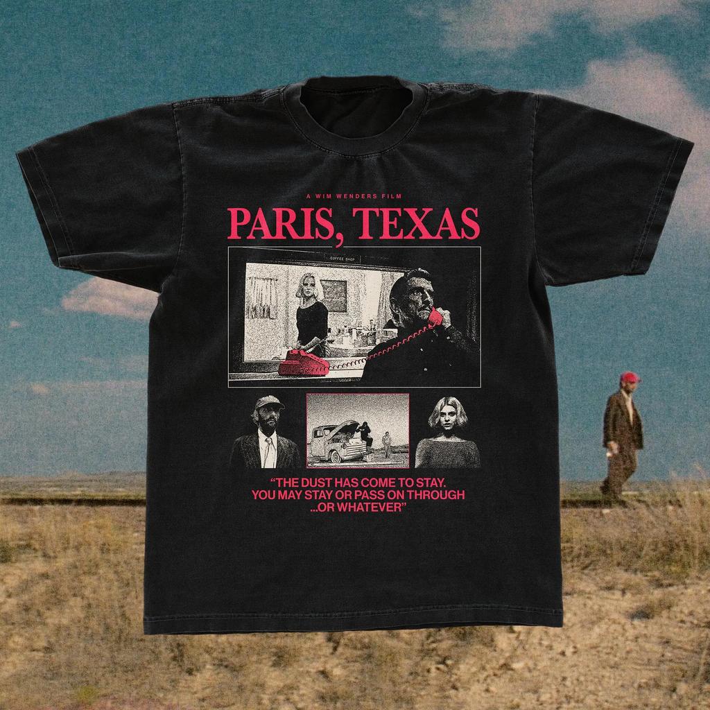 Paris Texas 1984 Movie Tee Shirt Wim Wenders Tshirt Black Classic Tee Gildan 5000 Streetwear Harry Dean Stanton