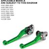 JFG RACING Складные рычаги сцепления и тормоза для питбайка, Рычаги сцепления с отламывающимся концом для KX65 00-24/KX85 01-24/KX100 01-21/KX250 00-04/KX125 00-05/KX112