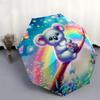 1pc Koala with Rainbow Flowers Umbrella with Plastic Handle,Suitable for All Seasons Home Travel Outdoor UmbrellaDD765