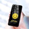 Аниме Чехол с улыбкой для Samsung S26 S25 S24 FE S23 S22 S21 Plus S20 Ultra Note20Ultra Черная Стеклянная Крышка