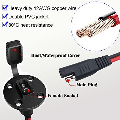 Разъем SAE, разъем питания CTRICALVER SAE, боковой порт, водонепроницаемый, 12AWG SAE, быстрое соединение для генератора (2pcs)