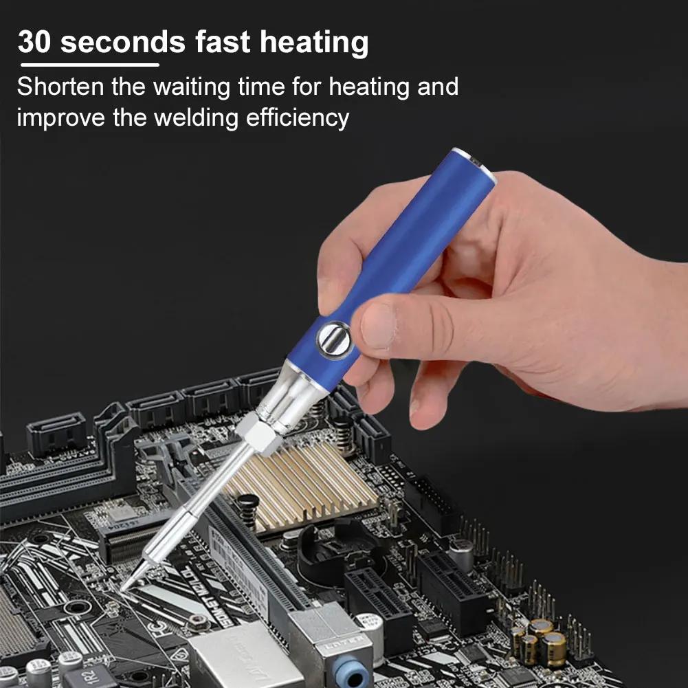 Portable Electric Soldering Iron Pen 350/650/1100mAh Battery Welding Tool 510 Thread Heat Tips Adjustable Voltage Welding Tool