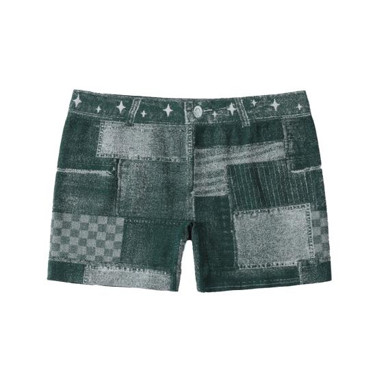 Женские шорты Эластичные Облегающие Имитация Денима Нижние Шорты Бесшовные Идеальный Изгиб Тела