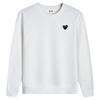 Unisex Cotton Long Sleeve Crewneck Sweatshirt With Embroidered Heart Design Casual Oversized Fit
