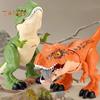 1 Set Swallowing Roaring Dinosaur Toy with Cage Movable Mouth Swing Tail Kids Tyrannosaurus Rex Action Figure Realistic Dino Model Toddlers Boys