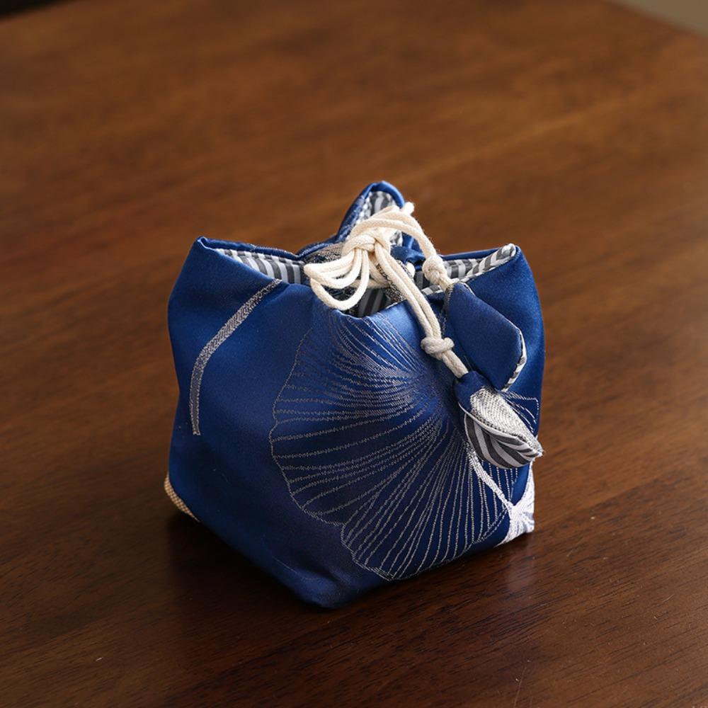 Небьющийся чехол для хранения чайной посуды, вышитая сумка в китайском стиле для мелких предметов