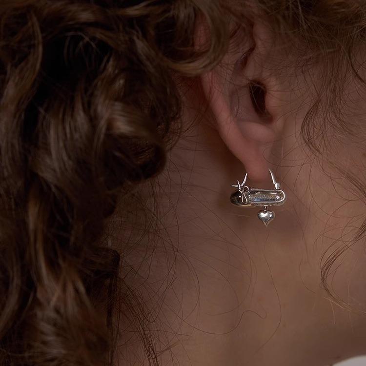 Серьги S925 Пуанты и Сердце - Серебро и Золото Уникальный Подарок 2025