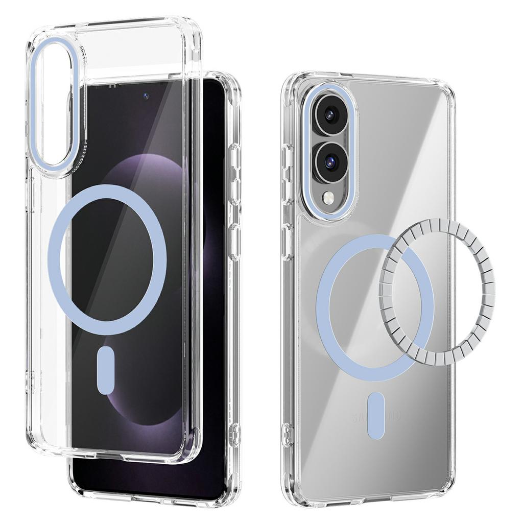 For Samsung Galaxy S25 Edge Case Compatible with MagSafe Anti Scratch Clear TPU PC Phone Back Cover