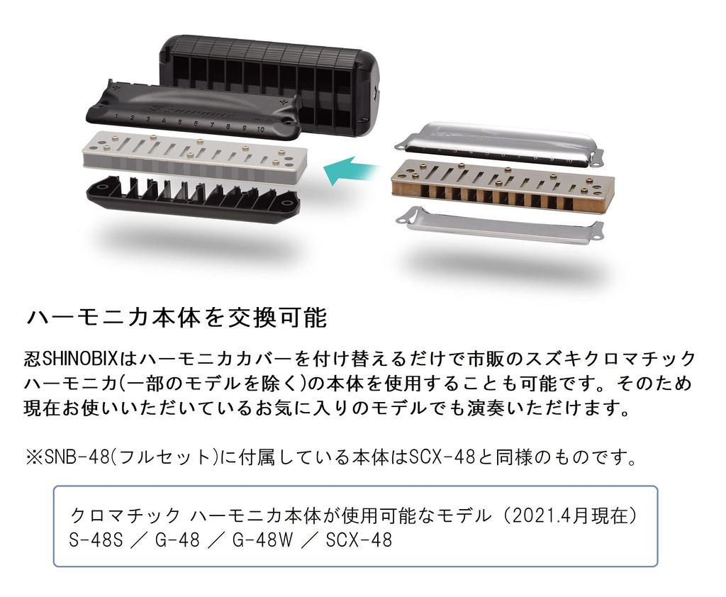 SUZUKI Suzuki Chromatic Harmonica Set with Silencer Shinobu SHINOBIX Full Set Не беспокойтесь об условиях для репетиций Громкость снижена примерно на (Клавиша C) СНБ-48