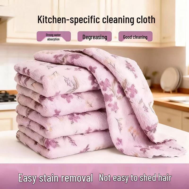 Антипригарная кухонная губка из кораллового флиса с принтом - Сильно впитывающая