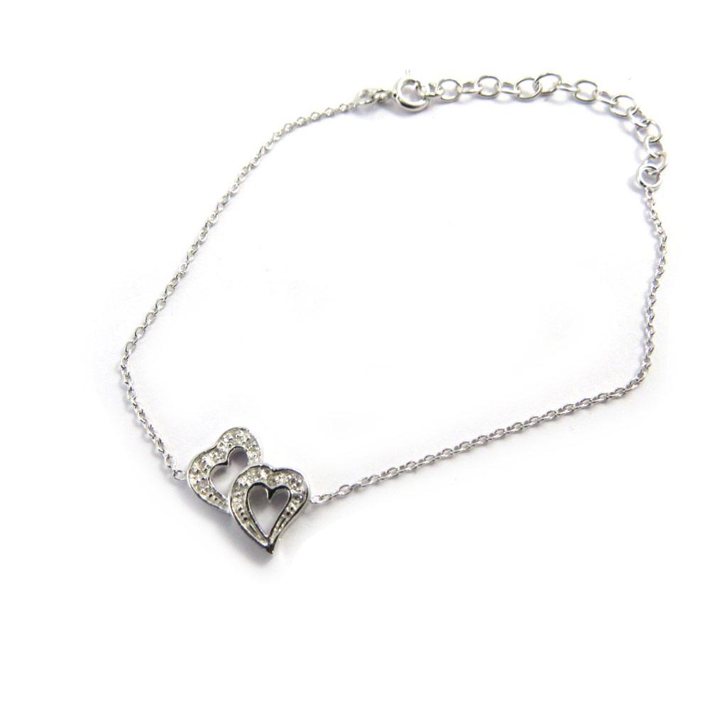 Les Trésors De Lily [M1688] - White 'Love' Silver Bracelet