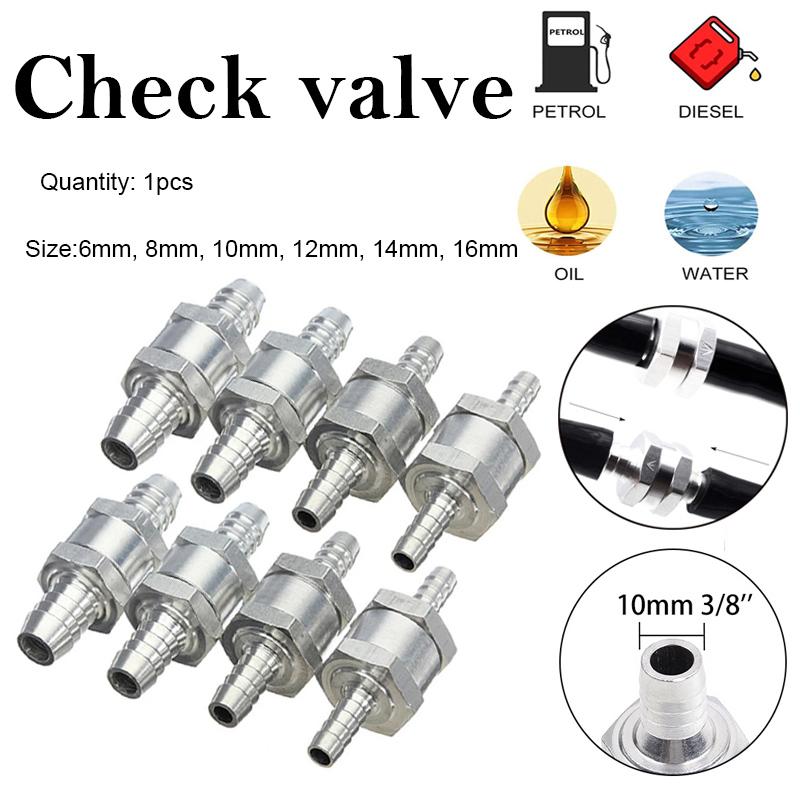 Однонаправленный клапан 6/8/10/12/14/16 мм, размер 6 мм, клапан из алюминиевого сплава, топливный обратный клапан, однонаправленный фитинг для шланга карбюратора