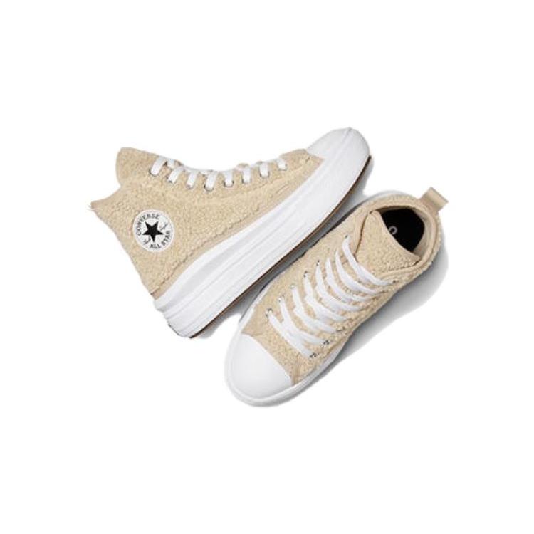 (GS) Converse Chuck Taylor All Star Move Platform Sherpa 'Beige' Kids' A06794C