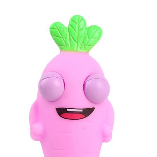 Popping Eye Carrot Squeeze Toy Anxiety Stress Relief Simulation Carrot Sensory Pinch Toy Kids Adults Cartoon Vegetable Fidget Toy