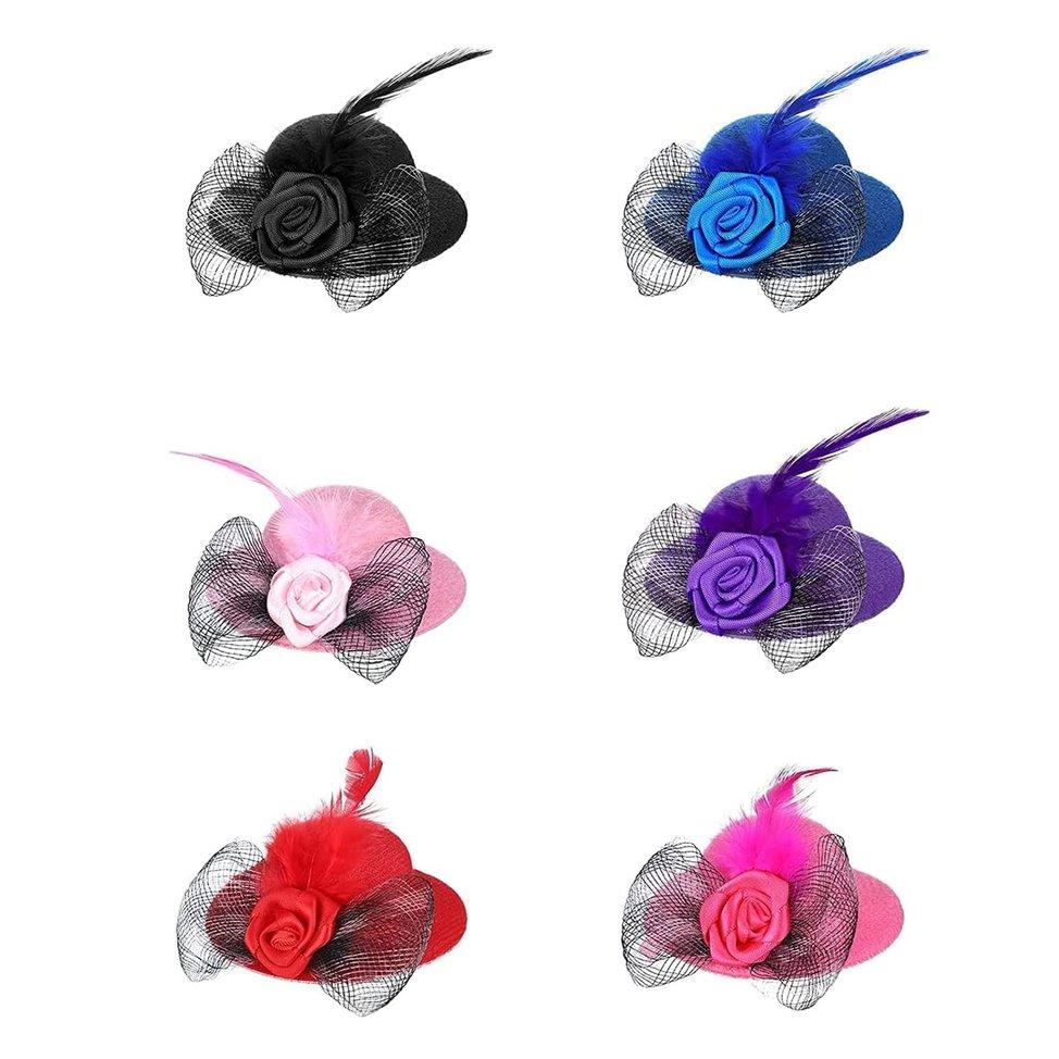 Chicken Hats For Hen Mini Hat Chicken Helmet Accessories Feather Top Hat Funny Small Hat Tiny Pet Hat With Adjustable