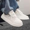 Весна 2025 г. Мужские дышащие повседневные кроссовки на толстой подошве, увеличивающие высоту стопы, белого цвета