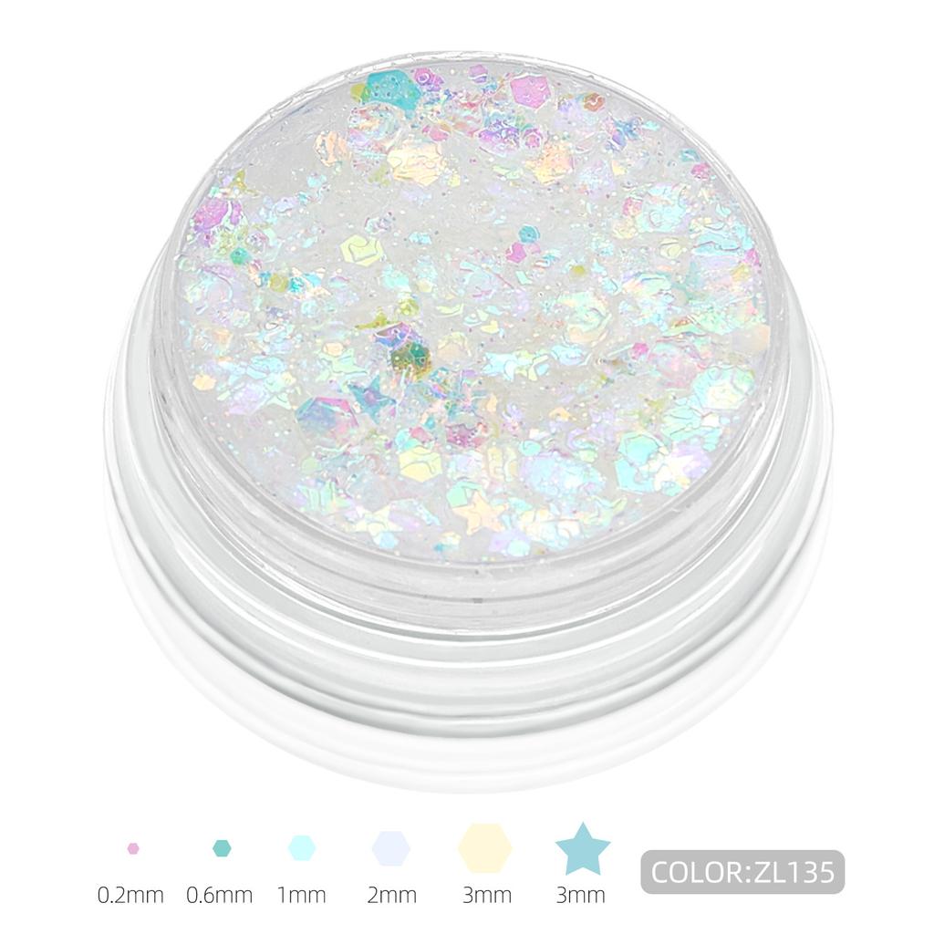 Popular Sequins Gel Glitter Gel Body Facial Hair Eye Stage Makeup Highlight Powder Sequins