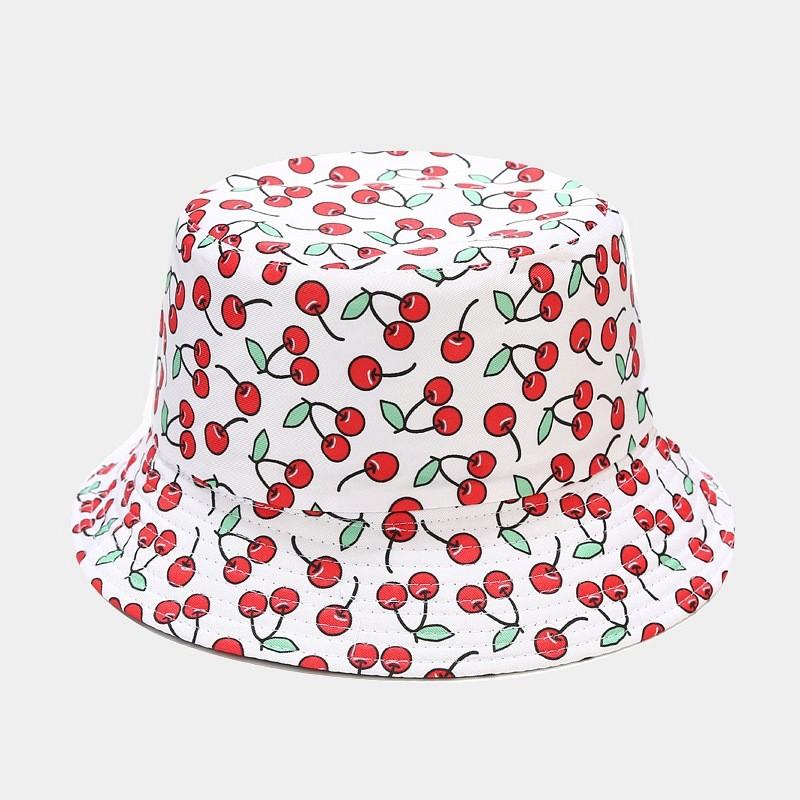 Fruit Pattern Fisherman Hat With Wide Brim For Summer Sun Protection And Casual Wear