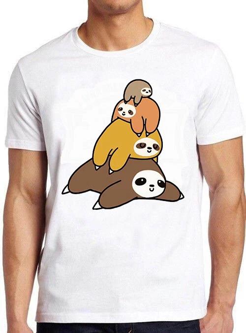 Sloth Stack Pullover Meme Funny Vintage Style Cult Movie Gift Tee T Shirt M647