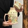 Китайская керамическая чашка-чайник, кружка с подсолнухом, чашка для питья большой емкости, чайная чашка, сувенир на день рождения