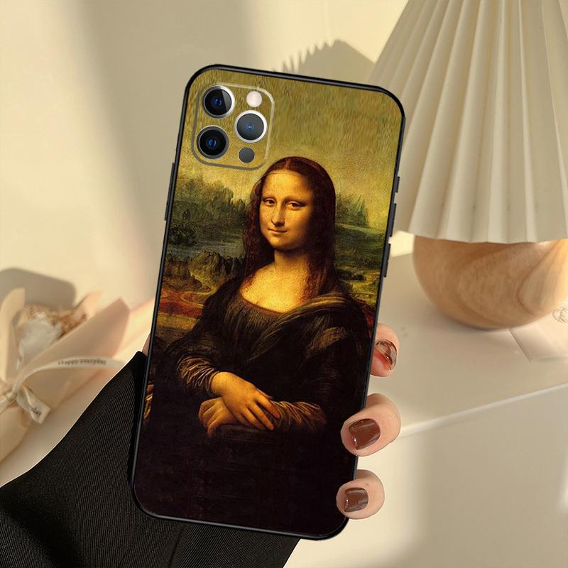 Leonardo da Vinci Mona Lisa Art Case For iPhone 11 12 13 14 15 16 Pro Max Cover For iPhone 13 12 Mini XR X XS Max Plus