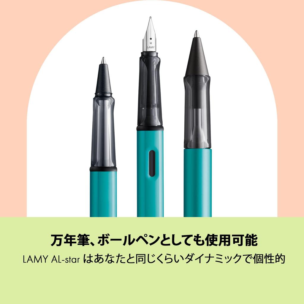 Ручка-роллер LAMY Tourmaline с эргономичным захватом, толщина линии M, легкий алюминиевый корпус, роллер с черным стержнем LAMY M 63 AL-star - прозрачная,