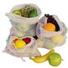 5Pcs Portable Cotton Mesh Vegetable Bags Drawstring Vegetable Container Home Bundle Pocket  Toys